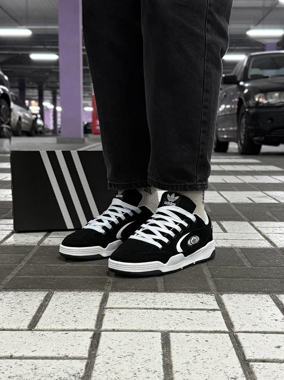 Чоловічі кросівки Adidas Adi2000 X чорно-білі, шкіряні кеди Адідас на кожен день, фото 1