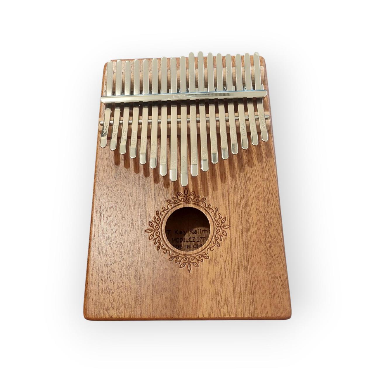 Калімба з резонатором Kalimba на 17 язичків Ручне фортепіано Коричневий з Візерунком K-17-12KD, фото 1