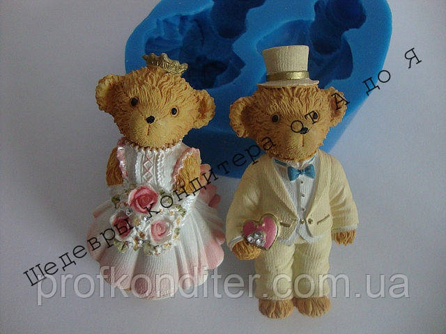 Силіконовий молд "Тедді весільні", фото 1