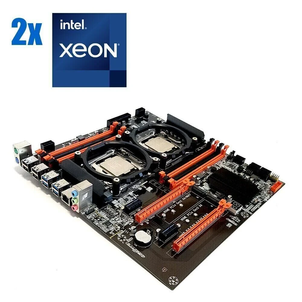 Комплект: Материнська плата ZX-DU99D4_V1.31 + 2x Intel Xeon E5-2680 v4 (14 (28) ядер по 2.4 - 3.3 GHz)