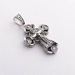 Срібний хрест "551" Хрест. Діва Марія" 
з ебеновим деревом 1850