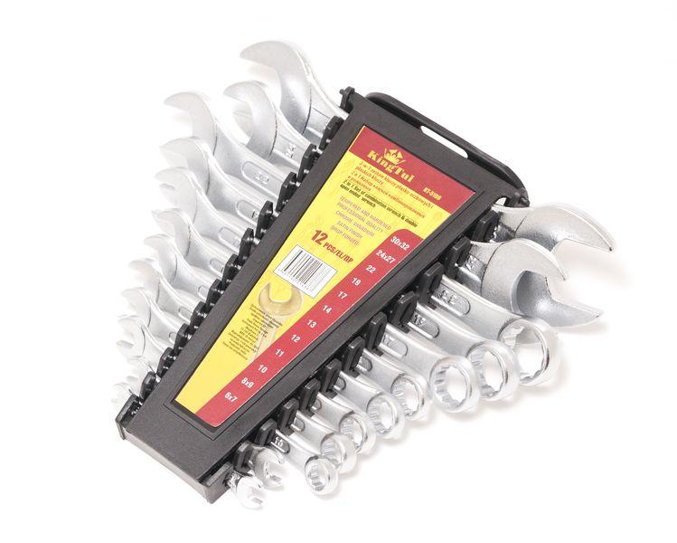 Набір ключів рожкових та комбінованих 12пр. (6х7,8х9,10,11,12,13,14,17,19,22,24х27,30х32мм), в пласт