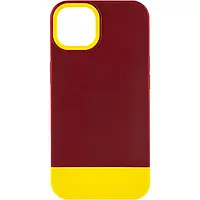 Чохол TPU+PC Bichromatic для Apple iPhone 12 Pro / 12 (6.1) Brown burgundy / Yellow