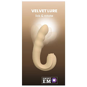 Вібратор із кліторальним стимулятором-язичком Sweet Em, бежевий, 15.8 х 8.7 х 4.1 см