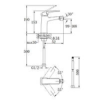 Змішувач для біде Qtap Tern QTTER255CRM47589 Chrome, фото 2
