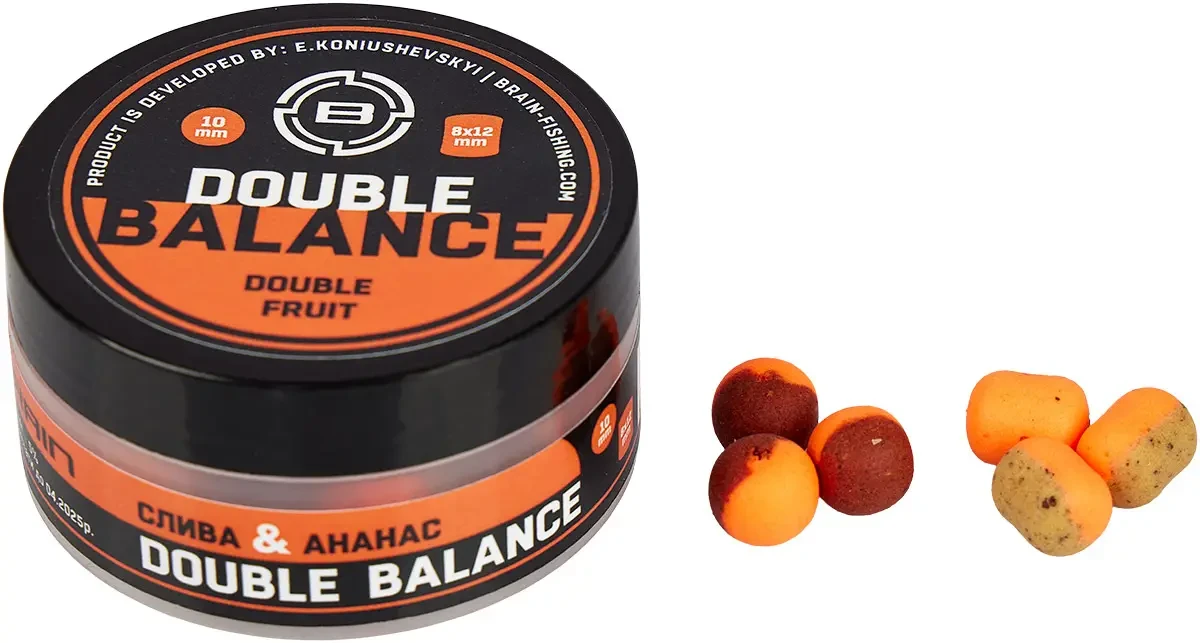 Бойли Brain Double Balance Double Fruit (cлива + ананас) 10+8х12mm