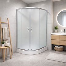 Душова кабіна Vivia 012 R JK New 120x80x191см на низькому піддоні асиметрична розсувні двері скло матове, фото 2