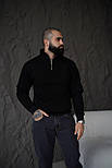 Чоловіча кофта світшот на блискавці Chain осінь-зима на флісі чорна. Олімпійка на блискавці, фото 2
