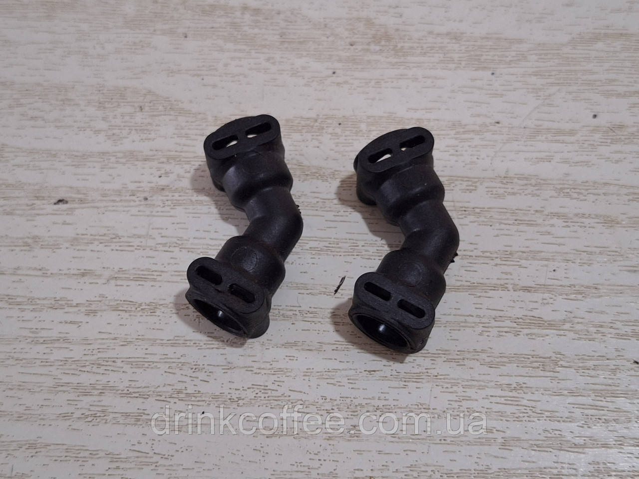 Перехідник 55 градусів під скобу для тефлонової трубки для кавомашини Miele CM6350 б/у 2шт, фото 1