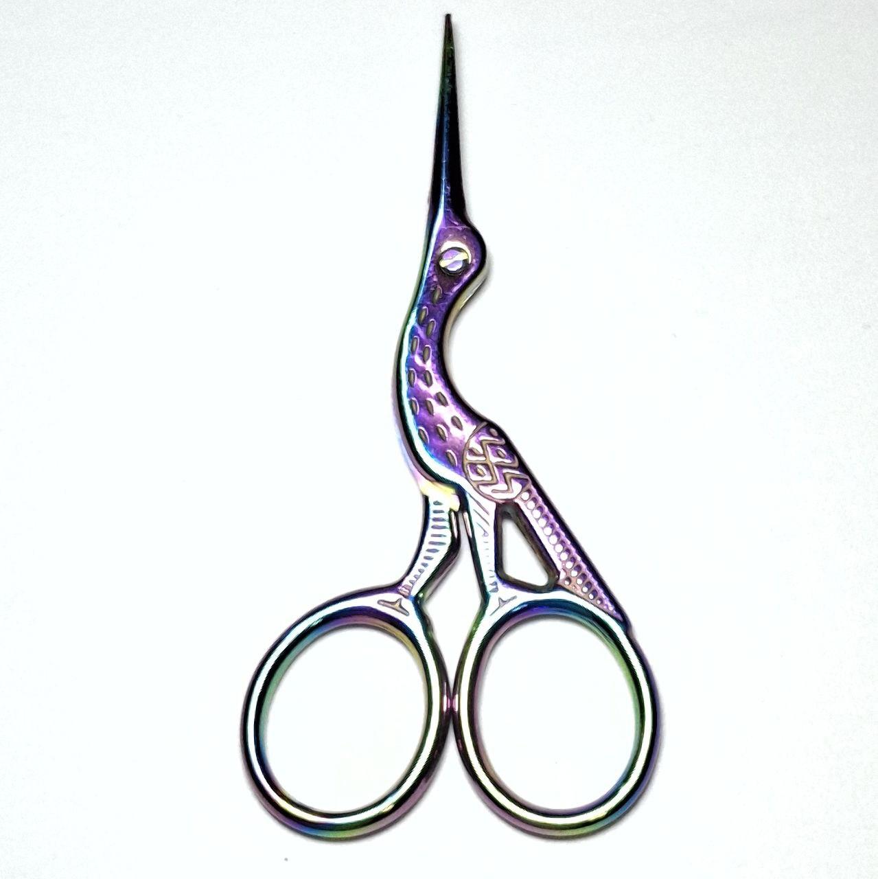 Ножиці різнокольорові для вишивки та рукоділля «Цапелька» 9,5 см, гострі, нержавіюча сталь, декоративні, фото 1