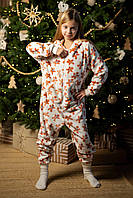 Теплий комбінезон для дівчинки German Volf 104-110(см) Принт пряники (129122)