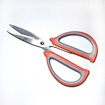 Універсальні ножиці для шиття та рукоділля 19 см з великими прогумованими ручками, нержавіюча сталь