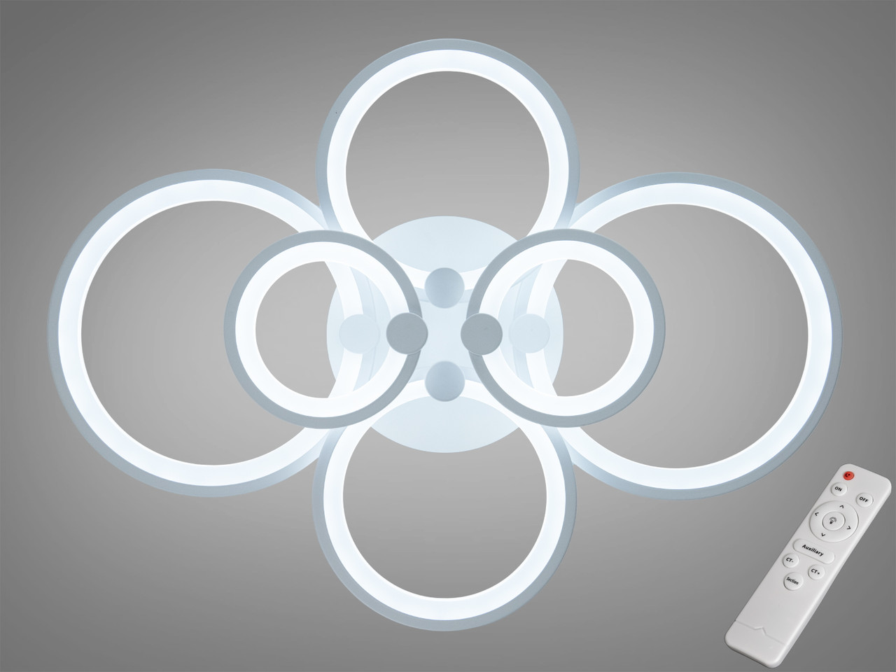 Потолочна світлодіодна люстра з ІЧ пультом, 110W біла, фото 1