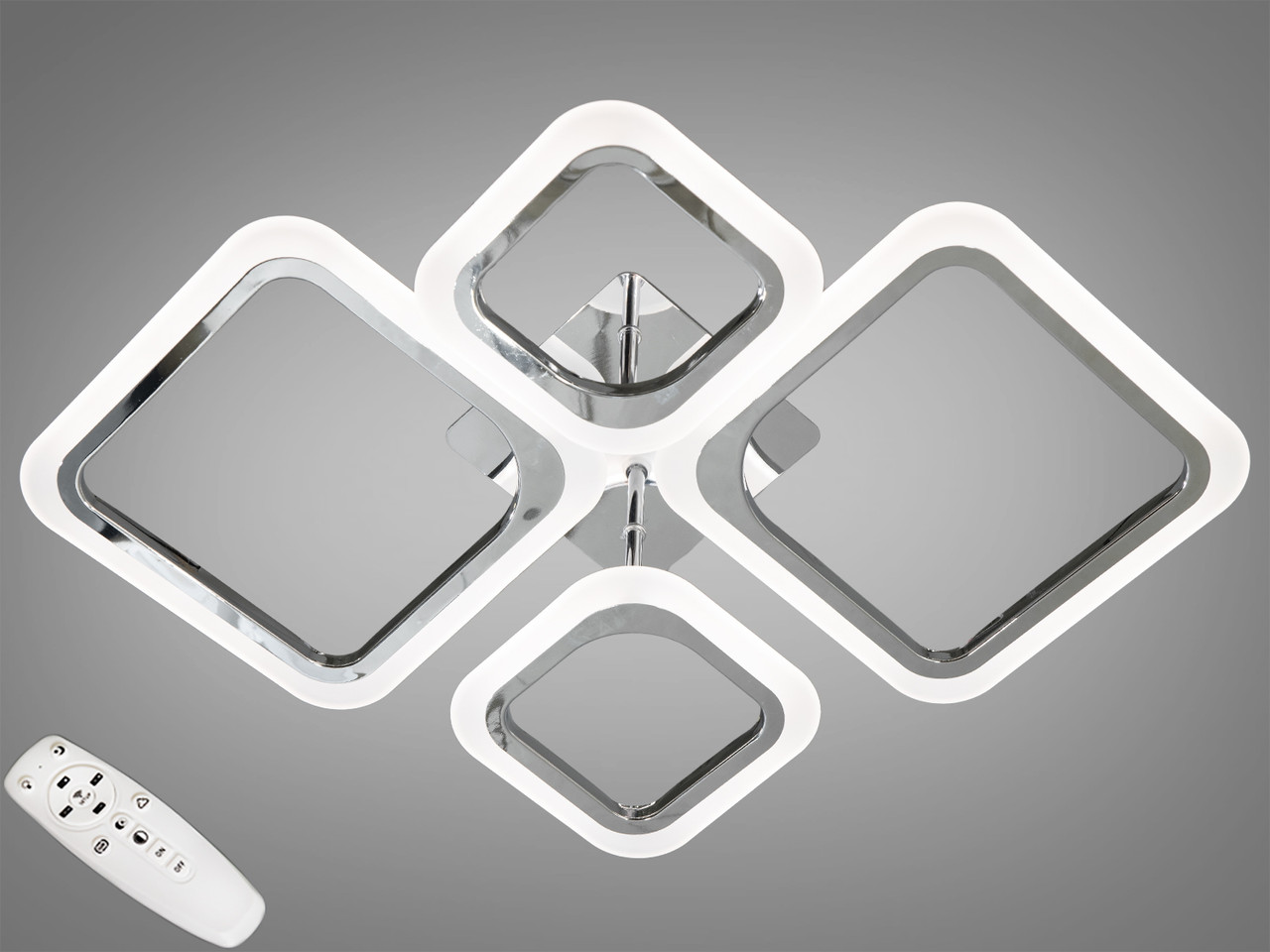 Світлодіодна люстра серії 8060 з пультом  52W хром, фото 1