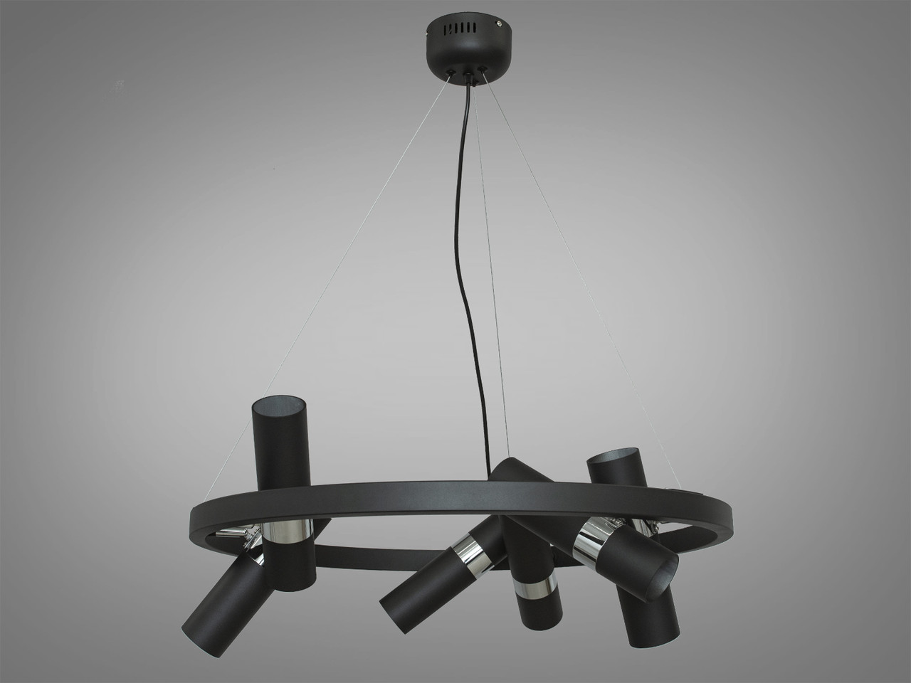 Люстра лофт  чорний хром 12 ламп регульована, фото 1