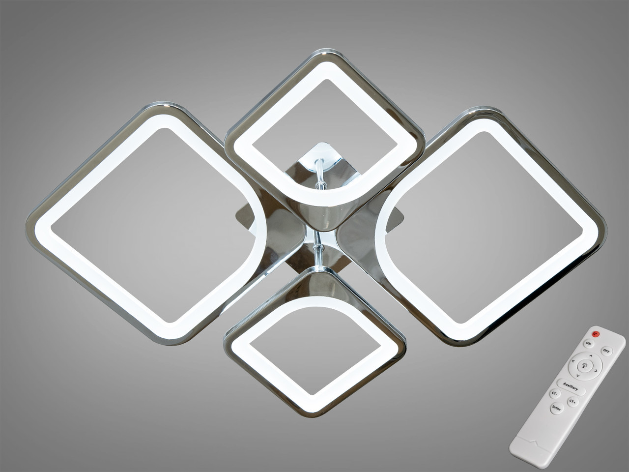Світлодіодна люстра смарт світильник 80W, хром, фото 1