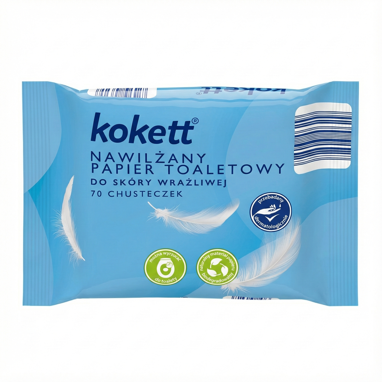 Вологий туалетний папір Kokett для чутливої шкіри 70 шт. М'який папір, фото 1
