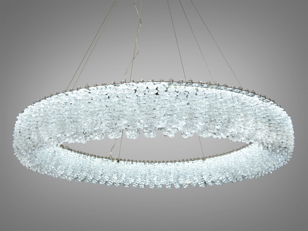 Підвісна люстра з LED освітленням хром 48Вт, кільцевий дизайн, фото 1