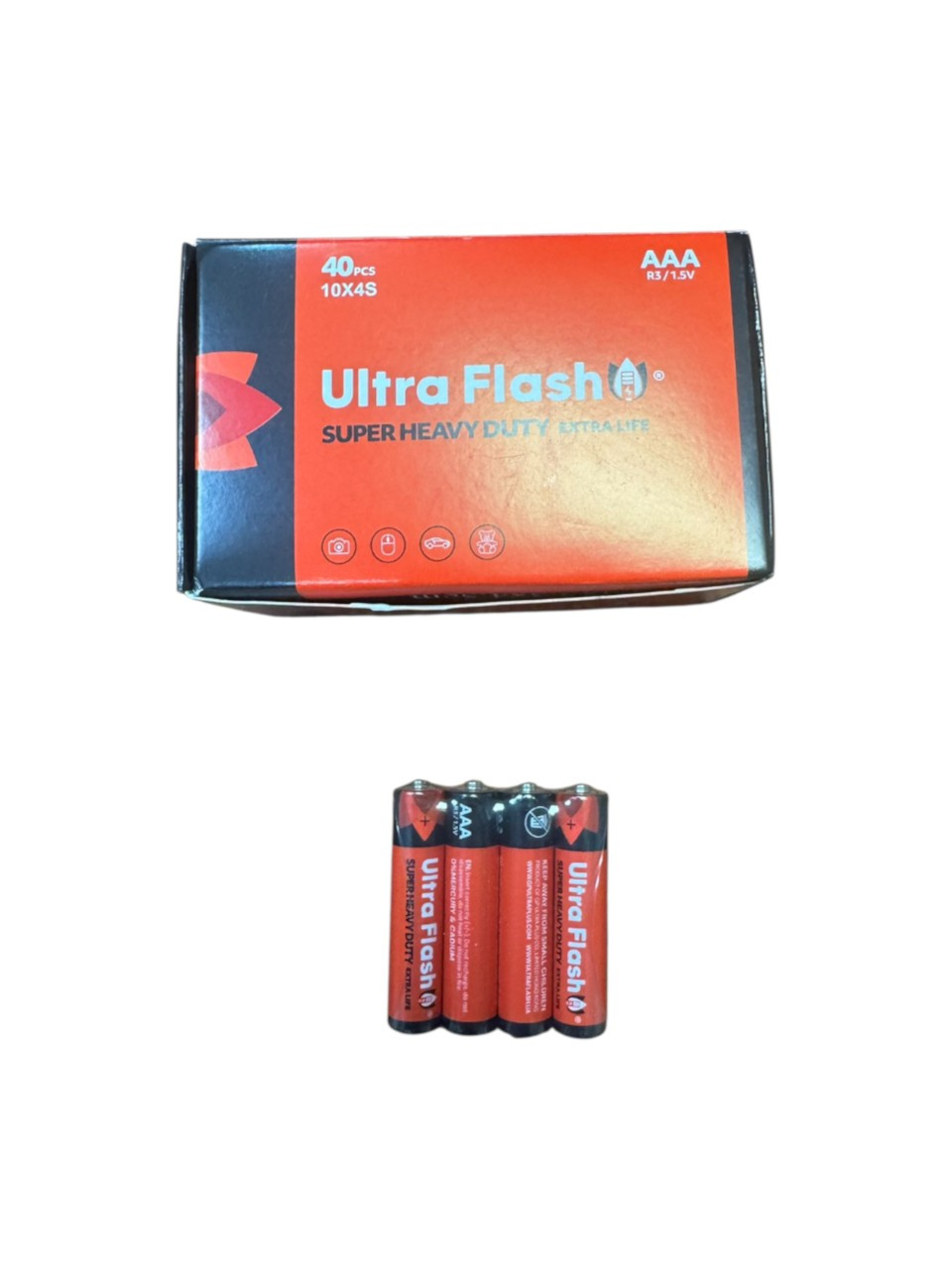 Батарейка Ultra Flash R3 AAА сольова мініпальчик (40шт/уп), фото 1