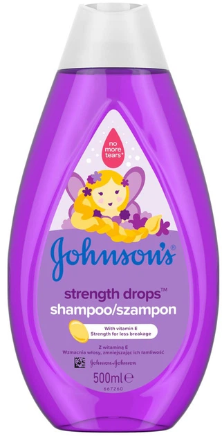 Шампунь Johnson's baby дитячий Strength Drops з вітаміном Е, 500 мл, фото 1