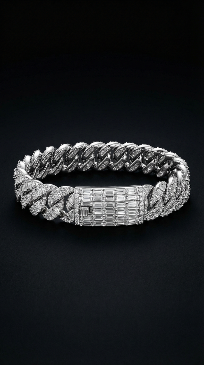 Золотий браслет з камінням діаманти, фото 1