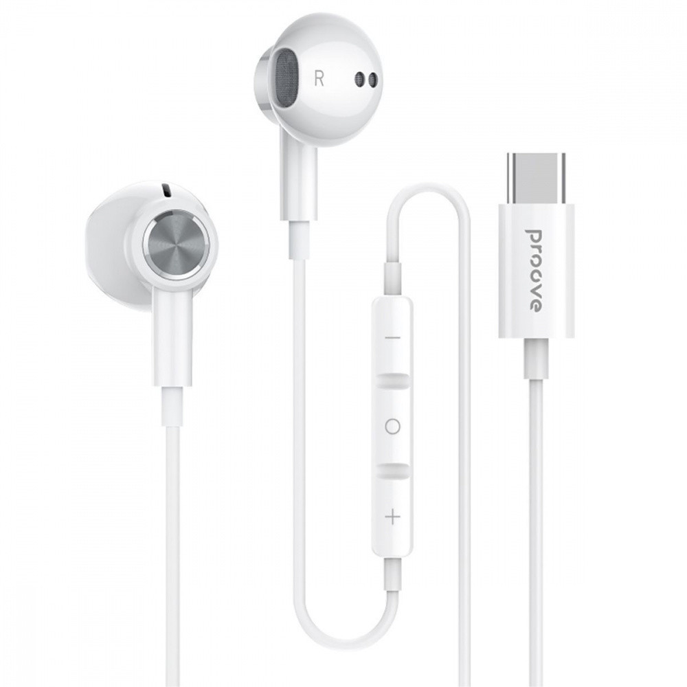 Провідні дротові навушники вкладиші Proove Echo (Type-C) 1.25м з мікрофоном, фото 1