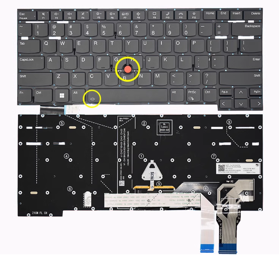 Клавіатура для ноутбука Lenovo ThinkPad T14s Gen 2 з підсвіткою