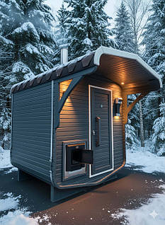 Баня-Квадро 2 метри — модульна, піч на дровах | LNK