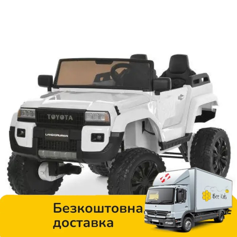 Електромобіль Джип Toyota дитячий (4 мотори 45W, MP3, USB, акум 24V7AH, пульт 2,4G) Bambi M 6296EBLR-1(24V) Білий, фото 1
