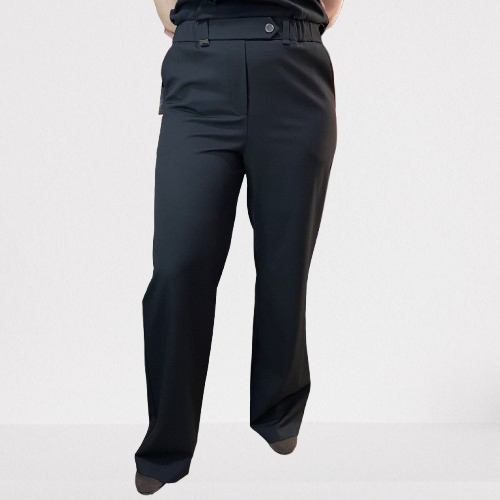 Брюки J.London жіночі прямі класичні штани резинка великий розмір чорні, фото 1