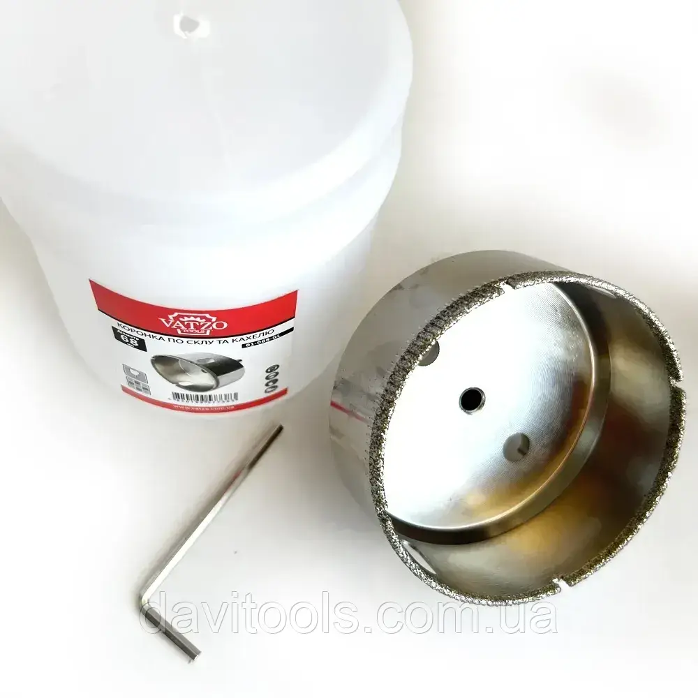 Коронка п/склу та кафелю Vatzo 75 мм, фото 1