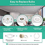 Рамки для точкових світильників Tailcas GU10 білі 230 V поворотні 30° Ø68 мм, 10 шт., фото 4