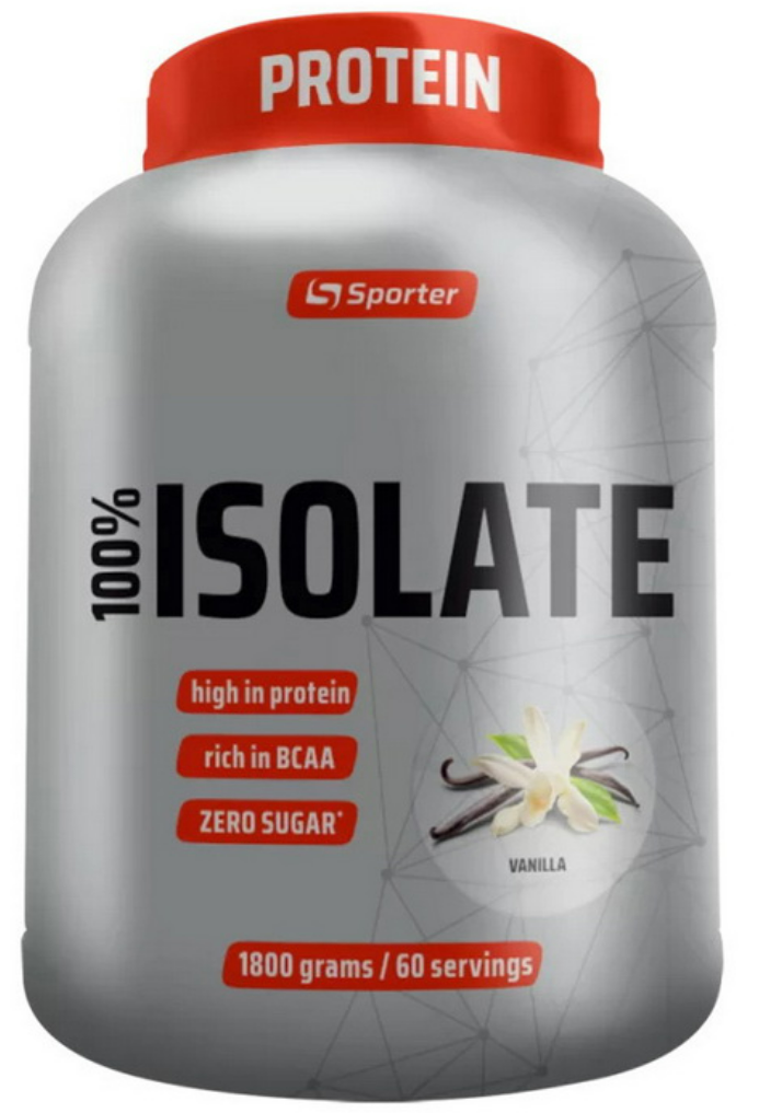 Протеїн сироватковий ізолят Sporter 100% Isolate 1,8 кг ваніль