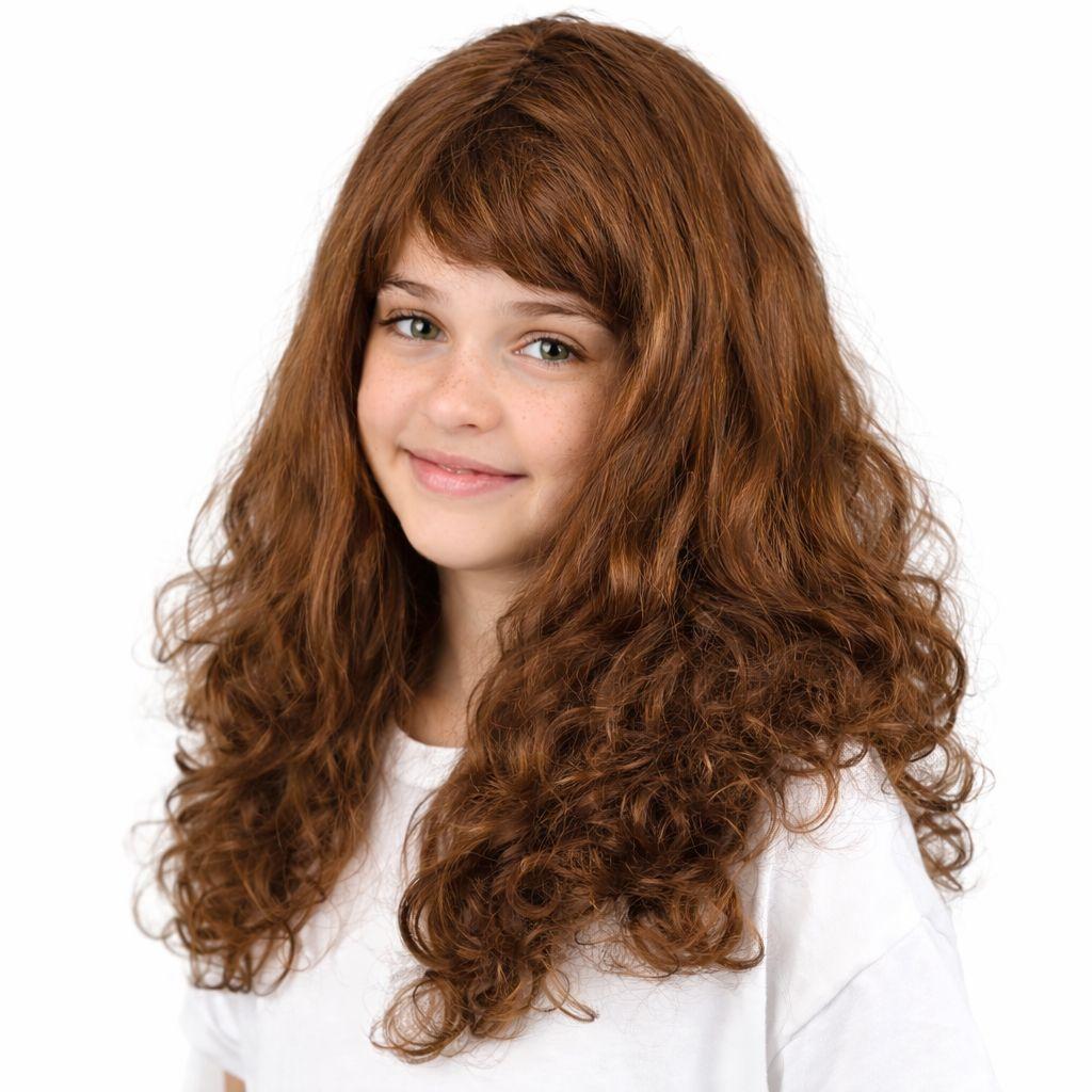 Перука шоколадна (коричнева) середньої довжини з кудрями ABC