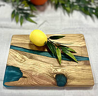 Кухонна дошка з оливкового дерева та епоксидної смоли (22*16)