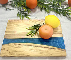 Кухонна дошка з оливкового дерева та епоксидної смоли (33*22)