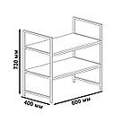 Підставка лофт під мікрохвильову піч на 2 осередки Настільний стелаж для побутової техніки 60 см, фото 7