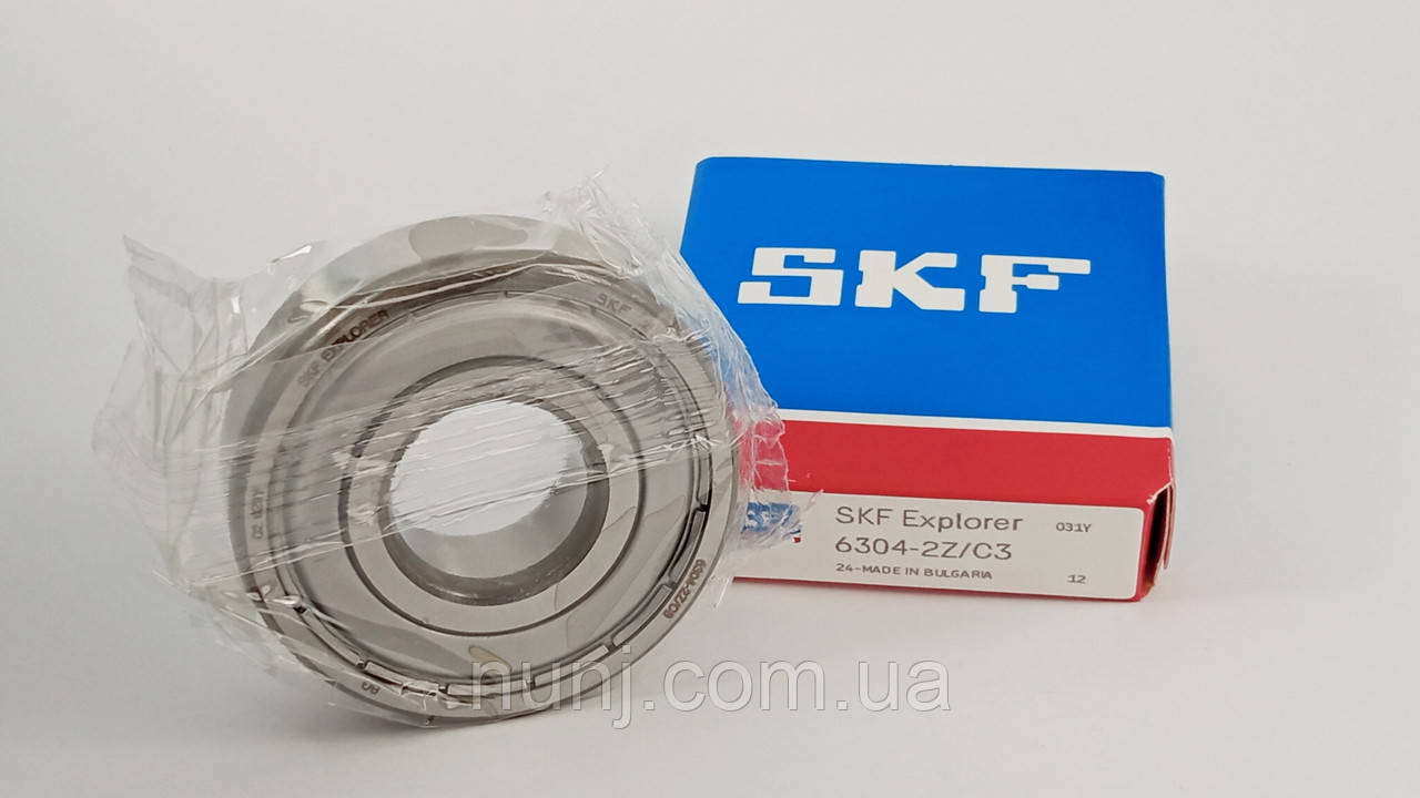 Підшипник 6304-ZZ-C3 SKF (70-80304) розміри: 20*52*15 кульковий радіальний закритий, фото 1