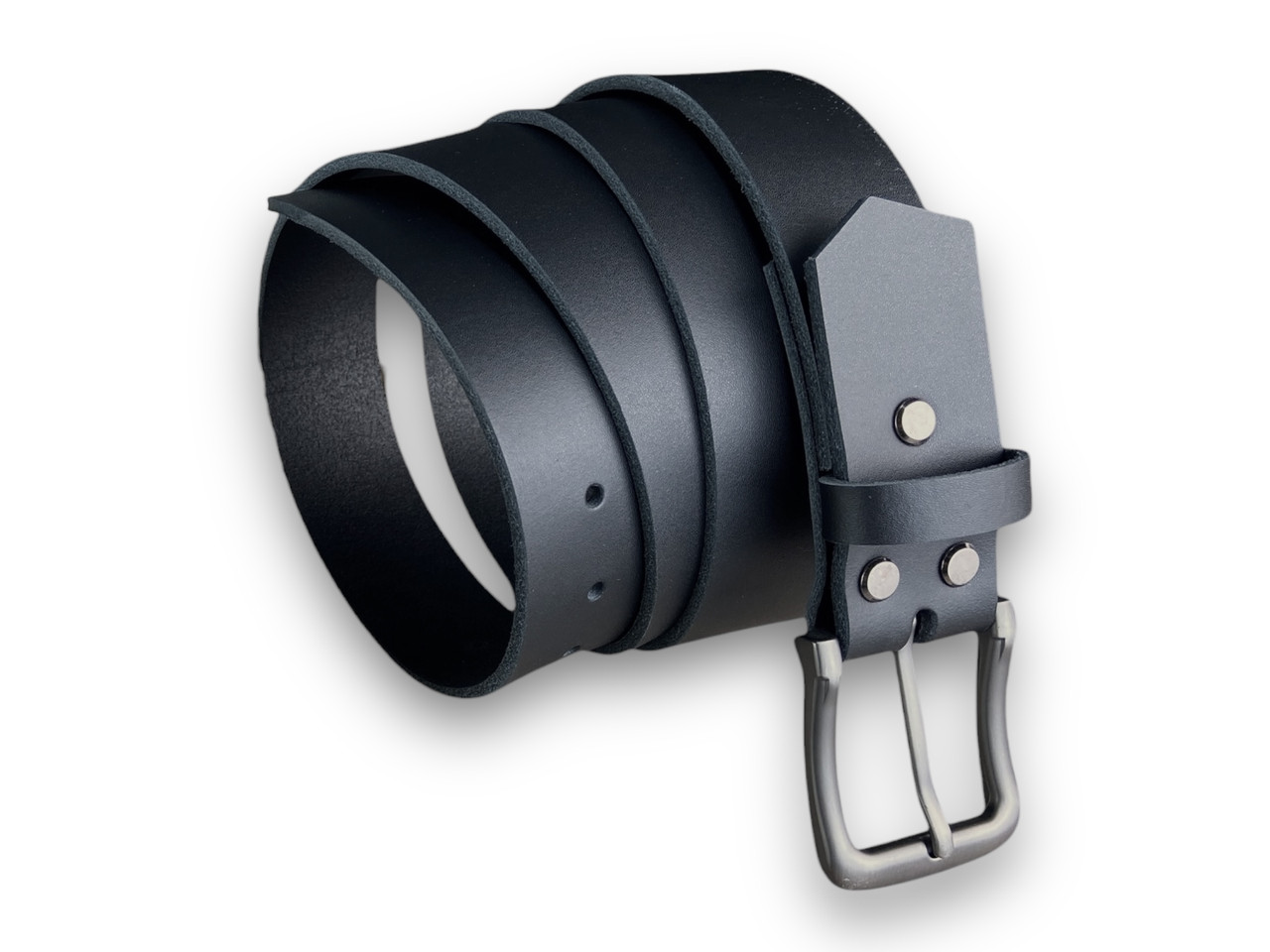 Ремінь ручної роботи з натуральної шкіри колір Чорний, фото 1
