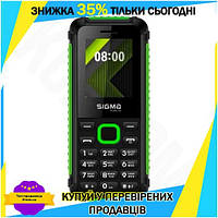 KU Мобільний телефон Sigma Universal Fit Black/Green 2 Mini-SIM кнопковий телефон для зв'язку з підтри Uni2L_K