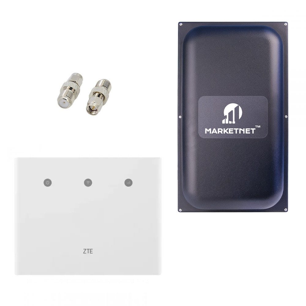 Комплект 4G LTE Wi-Fi роутер ZTE MF296R + Панельна антена MARKETNET Maxi MIMO 22 dBi