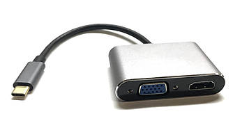 Конвертер USB Type C — to — HDMI / VGA Перехідник MacBook iMac MHL