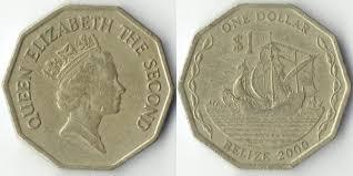 Belize Беліз — 1 долар 2000,03,12,1991 Беліз