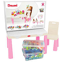 Дитячий набір стіл + стілець + конструктор "Граєм і вчимося" Doloni Toys 04660/11