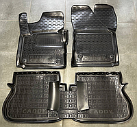 Коврики в салон для Volkswagen Caddy / Фольксваген Кадди 2004-2020 (4 двери), Avto-Gumm, Чёрные