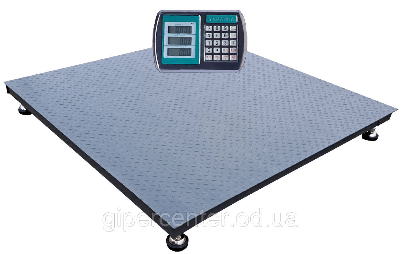 Платформні ваги на 500 кг (1500х1500 мм) від виробника Горизонт, з калькулятором, серія «СТАНДАРТ», фото 1