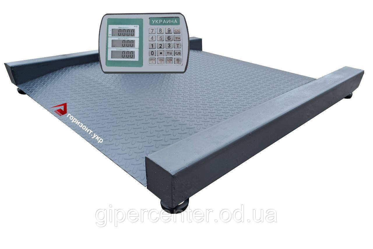 Платформні ваги 500 кг (960х1000 мм) від Горизонт, наїзні низькопрофільні, з вбудованими пандусами