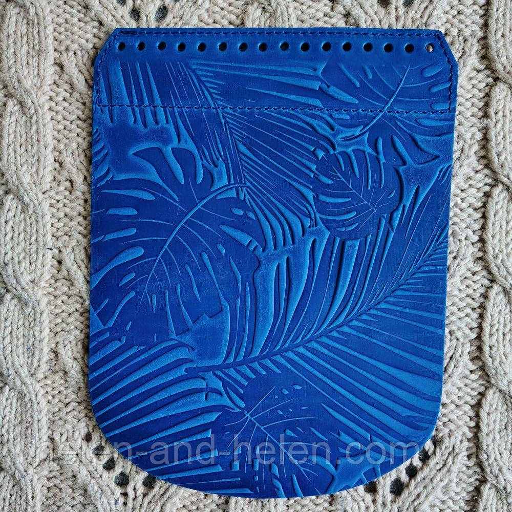 Клапан для рюкзака "Листя". Колір "Волошка"., фото 1