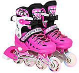 Набір Combo 2in1 Ice S (31-34), ролики для дітей з регулюванням розміру, роликові ковзани, трансформери, фото 9