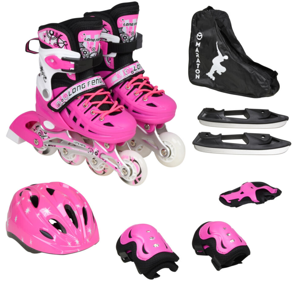 Набір Combo 2in1 Ice S (31-34), ролики для дітей з регулюванням розміру, роликові ковзани, трансформери, фото 1